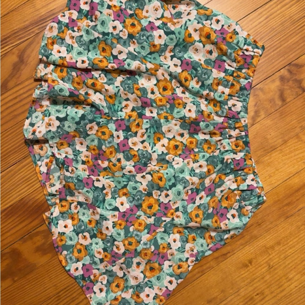 Floral Print Skort with Elastic Waist